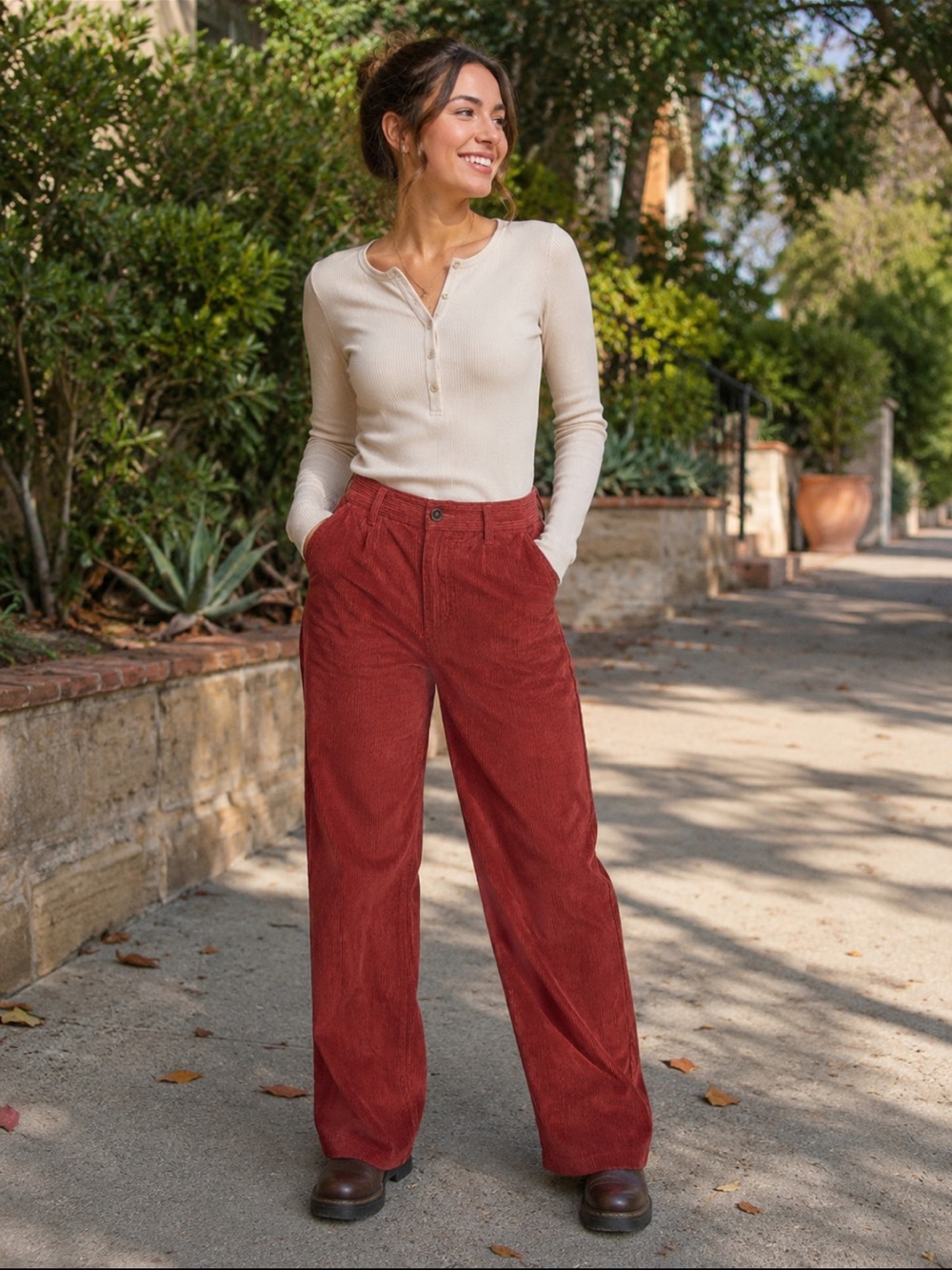 Mollusk California Rust/Terracotta 100% Cotton Retro Corduroy Pants S *Like New*